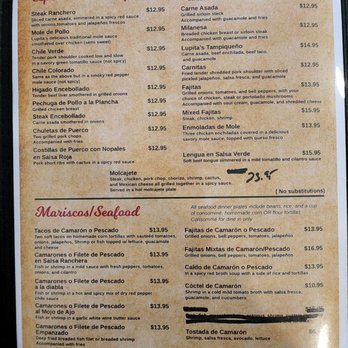 Mama lupitas Sweet Treats Menu